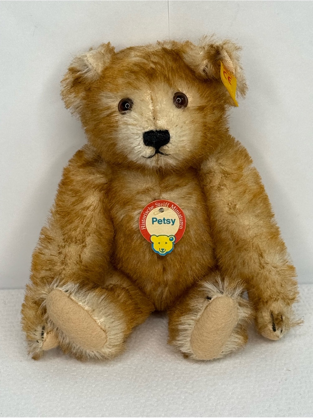 90s Steiff Miniature Mohair Petsy Bear with Ear Tag - 029561